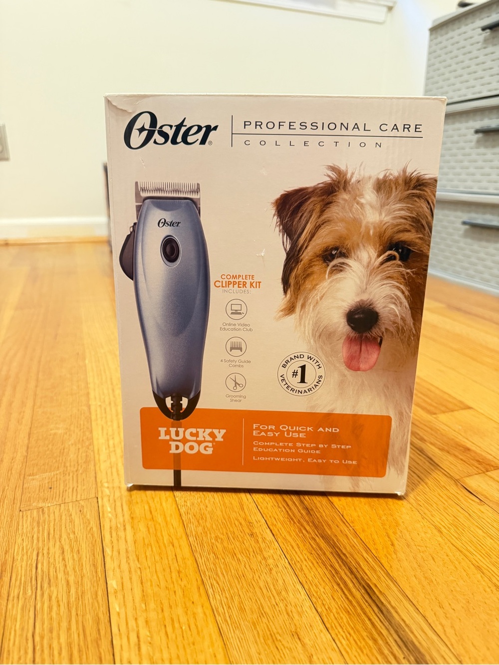 New in Box Oster Blue Lucky Dog Pet Clipper Grooming Kit with attachments